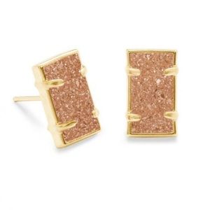 New Kendra Scott Paola Stud Earrings Sand Drusy